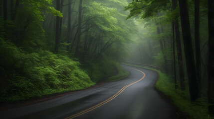 Fototapeta premium a road in the woods