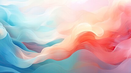 Liquid color oasis: A serene, flowing digital environment filled with vibrant, harmonious hues and soft, elegant forms.