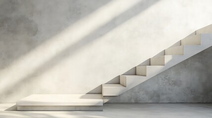 Naklejka premium Minimalist Concrete Staircase and Platform Design