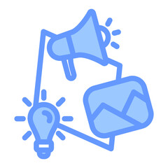 Brand Story Icon Line Blue Style