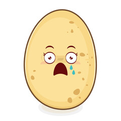 potato scared face cartoon cute