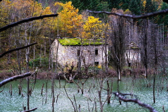 Poggio Baldi lake. Corniolo, Santa Sofia, Forli, Emilia Romagna, Italy, Europe.