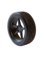 Obraz premium isometric view of toy wheel with rim with tire isolated on a white background