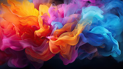 Obraz premium Liquid color symphony: Harmonious, flowing streams of color intertwine, creating a captivating, futuristic digital masterpiece.