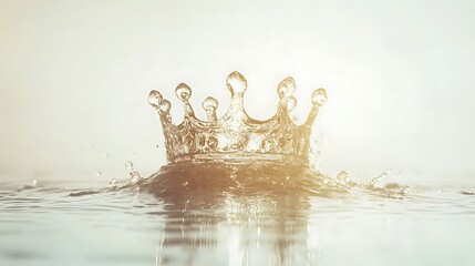 Water crown splash, sunlit.