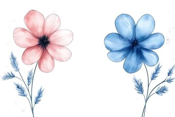 Obraz premium Watercolor style love flowers for valentine's day romantic artwork floral theme