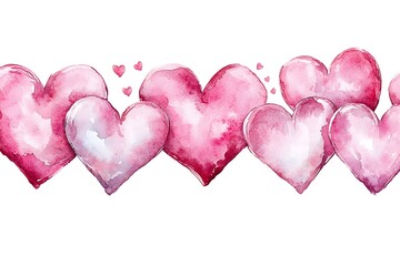 Fototapeta premium Watercolor style hearts valentine's day love celebration artistic design home decor