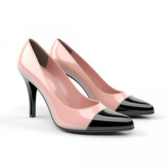 Pink and Black Patent Leather High Heels Womens Shoes Elegant Footwear Stilettos