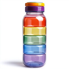 School Hydration Bottle with a Rainbow Color Lid: Colorful and Functional
