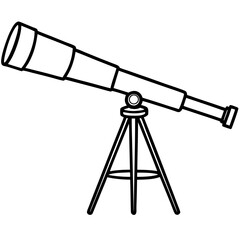Minimalist Telescope Line Art Design