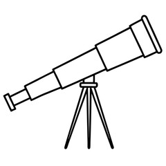 Minimalist Telescope Line Art Design