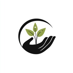 Protecting Nature A Hand Holding A Growing Plant