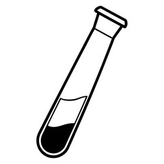 Minimalist Test Tube Line Art Vector Design
