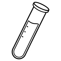 Minimalist Test Tube Line Art Vector Design