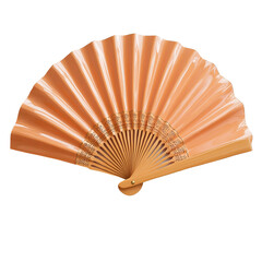 light orange regency era fan on a white background