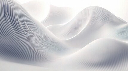 Smooth Abstract Waves on White Background for Minimalist Design