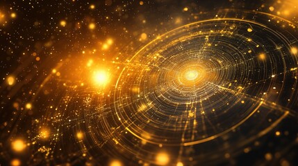 Obraz premium Abstract Glowing Lines and Shapes on Digital Background