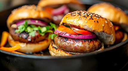 Zesty Sausages Cooking in Skillet &ndash; Flavorful Breakfast