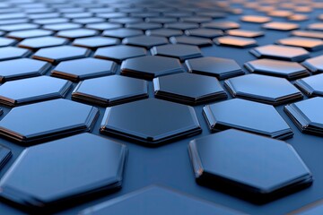 Obraz premium A close-up view of interconnected hexagonal shapes creating a textured surface.