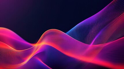 Abstract Futuristic Design with Glowing Lines in Vibrant Colors