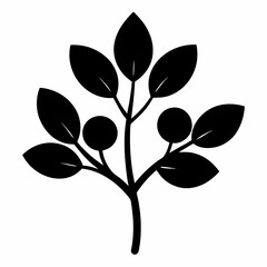 Minimalist Serviceberry Silhouette Illustration