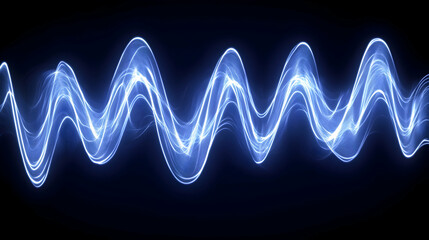 Abstract glowing blue wave pattern, perfect for tech, music, or energy-related projects.  Ideal for backgrounds, website headers, and design elements.