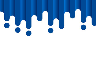 立体的な角丸の線とドットが垂れている液体のような背景素材　青　透過