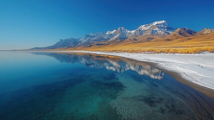 Scenic View of Antelope Island State Park at Great Salt Lake in Utah