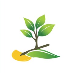 Young Plant Sprouting from Yellow Ground