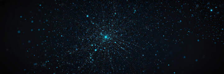 Obraz premium Mysterious Teal Galaxy Formation in Dark Space
