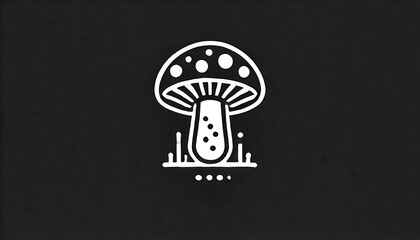 Mushroom Illustration on Black Background