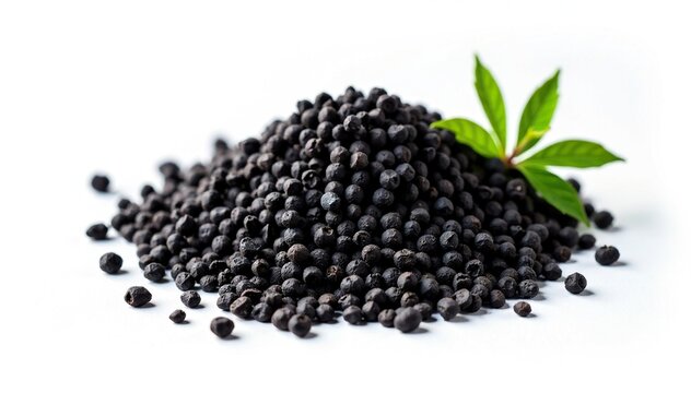 Black cumin seed isolated on white background, herb, detail, black cumin