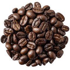 Fototapeta premium Coffee beans piled up on a white background
