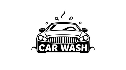 Obraz premium Car wash logo on white background. Generative AI