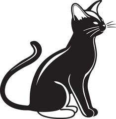 black and white cat silhouette