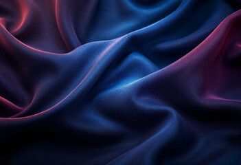 Obraz premium Dark satin waves with mysterious reflections and gradient lighting