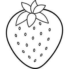 Minimalist Strawberry One-Line Vector Art