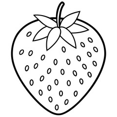 Minimalist Strawberry One-Line Vector Art