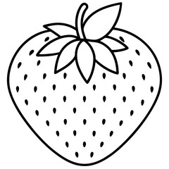 Minimalist Strawberry One-Line Vector Art