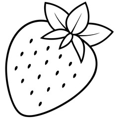Minimalist Strawberry One-Line Vector Art