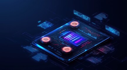 A visually striking digital interface showcasing advanced technology.