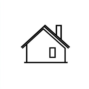recommend clip art: Simple Line Drawing Of A House With A Chimney