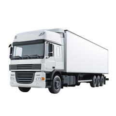 white modern truck isometric view isolated on a white background