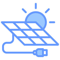 Solar Icon Line Blue Style