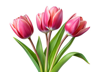 Fototapeta premium Elegant Pink Tulip Trio