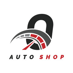 letter O logo auto mechanic with speedometer style. Alphabet O automotive speedometer design icon