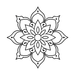 Obraz premium mandala silhouette vector illustration on white background
