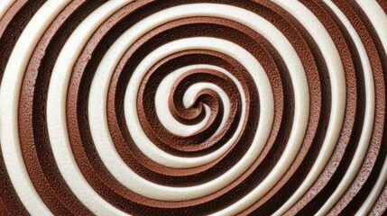 Soft Chocolate and Vanilla Swirls in a Spiraled Pattern Design