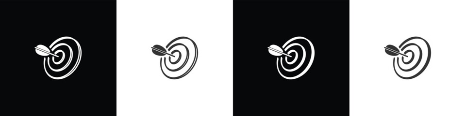 Target icon vector. Marketing target, Success mission icon. Target vector illustration in black white and transparent background. Eps10