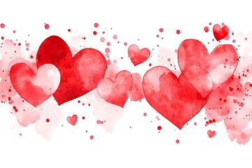 Valentine's day watercolor hearts artistic design for a romantic creative atmosphere